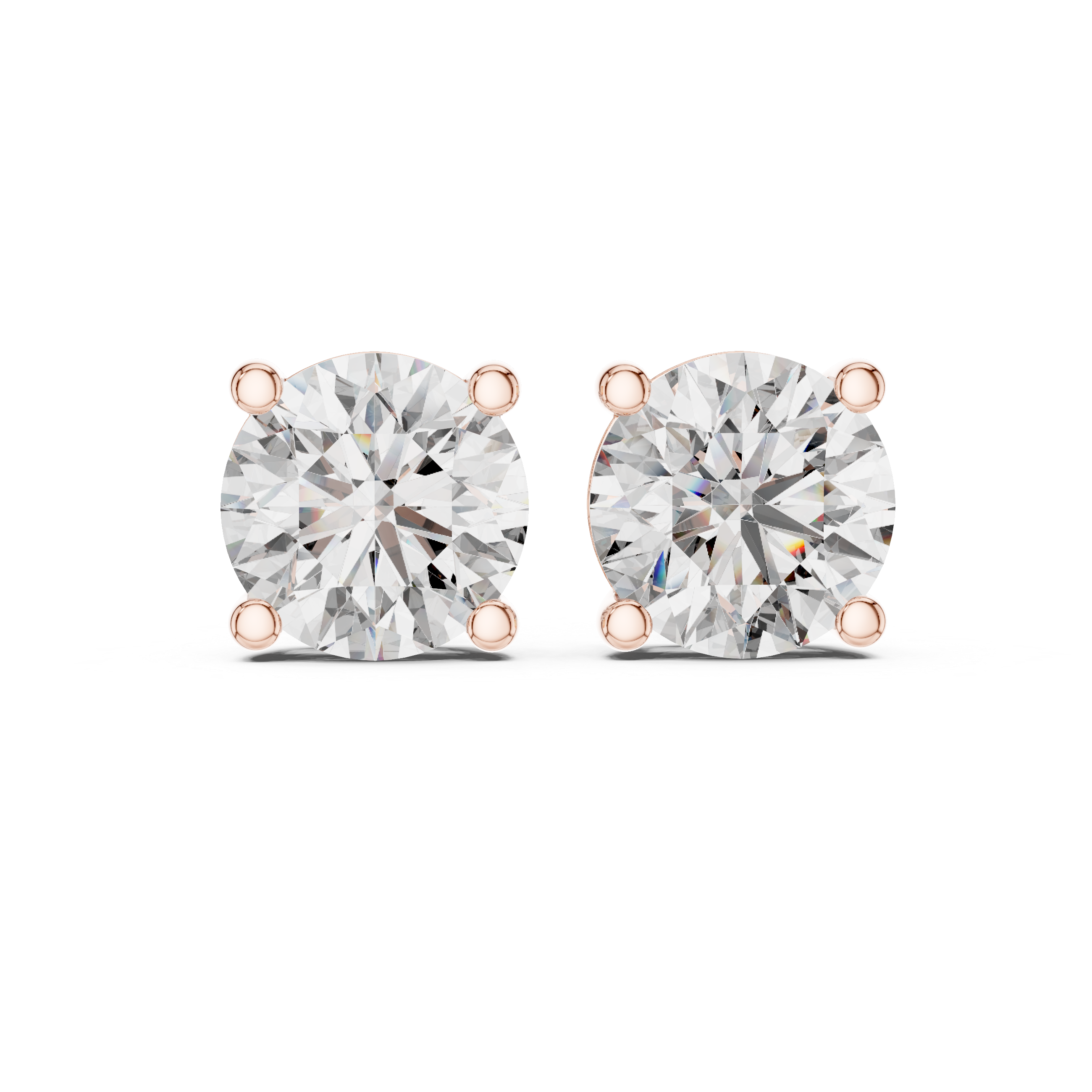 1Classic Round Diamond Stud Earrings