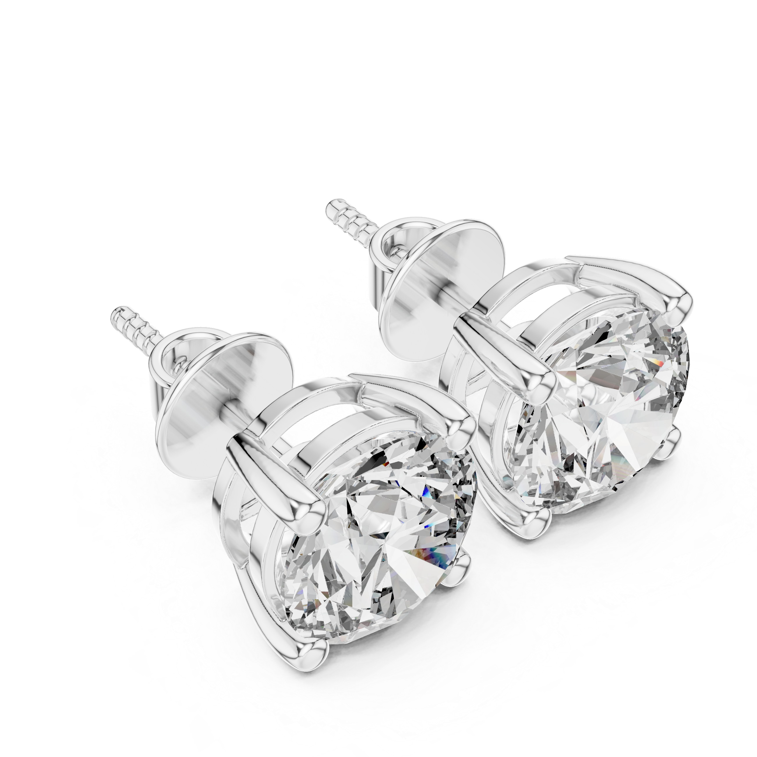 1Classic Round Diamond Stud Earrings