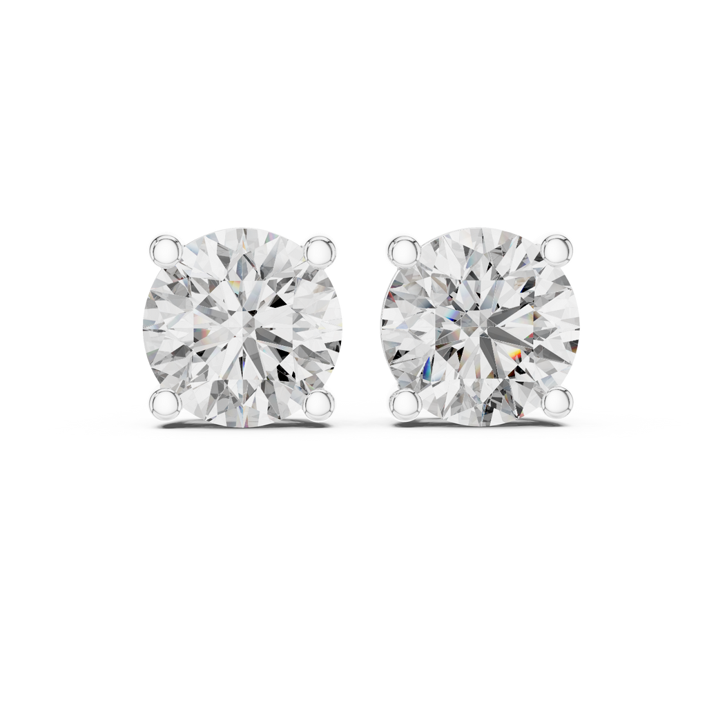Classic Round Diamond Stud Earrings