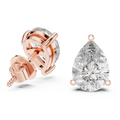 1Pear Shape Diamond Stud Earrings