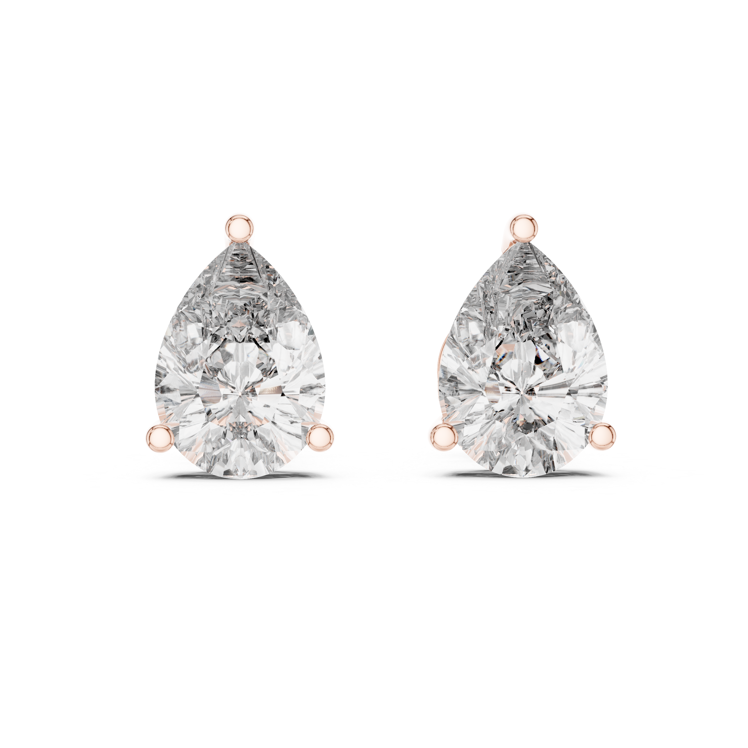 1Pear Shape Diamond Stud Earrings