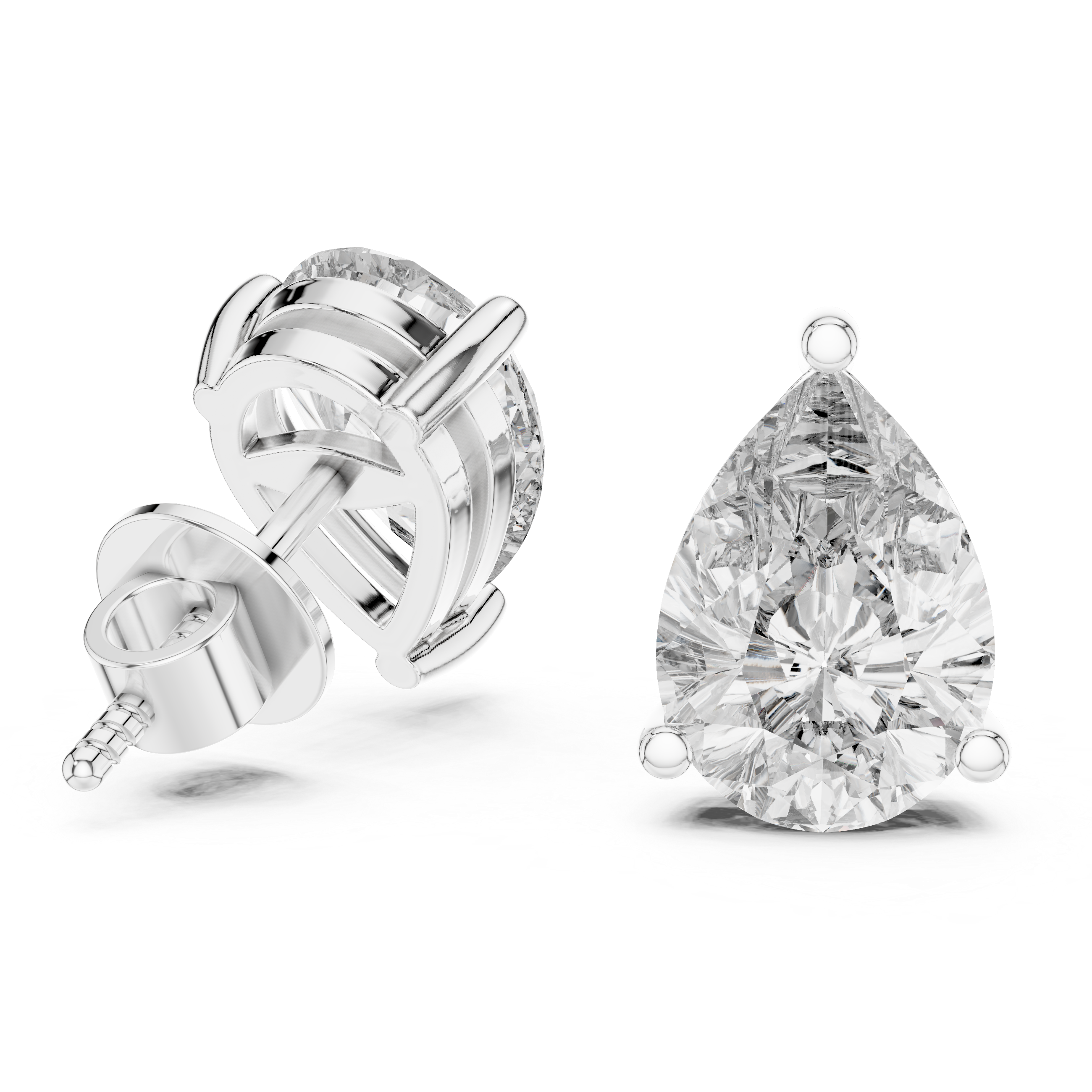 Pear Shape Diamond Stud Earrings