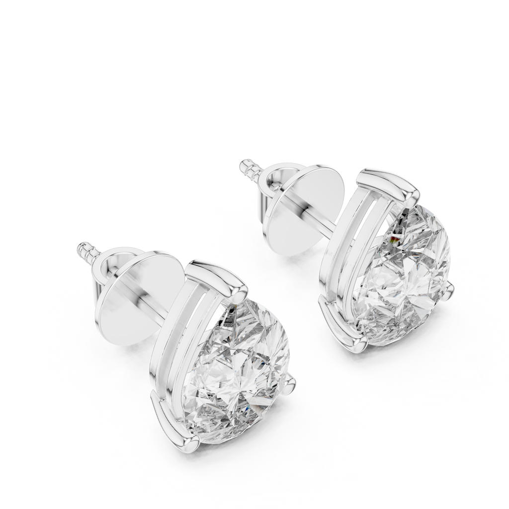 Pear Shape Diamond Stud Earrings