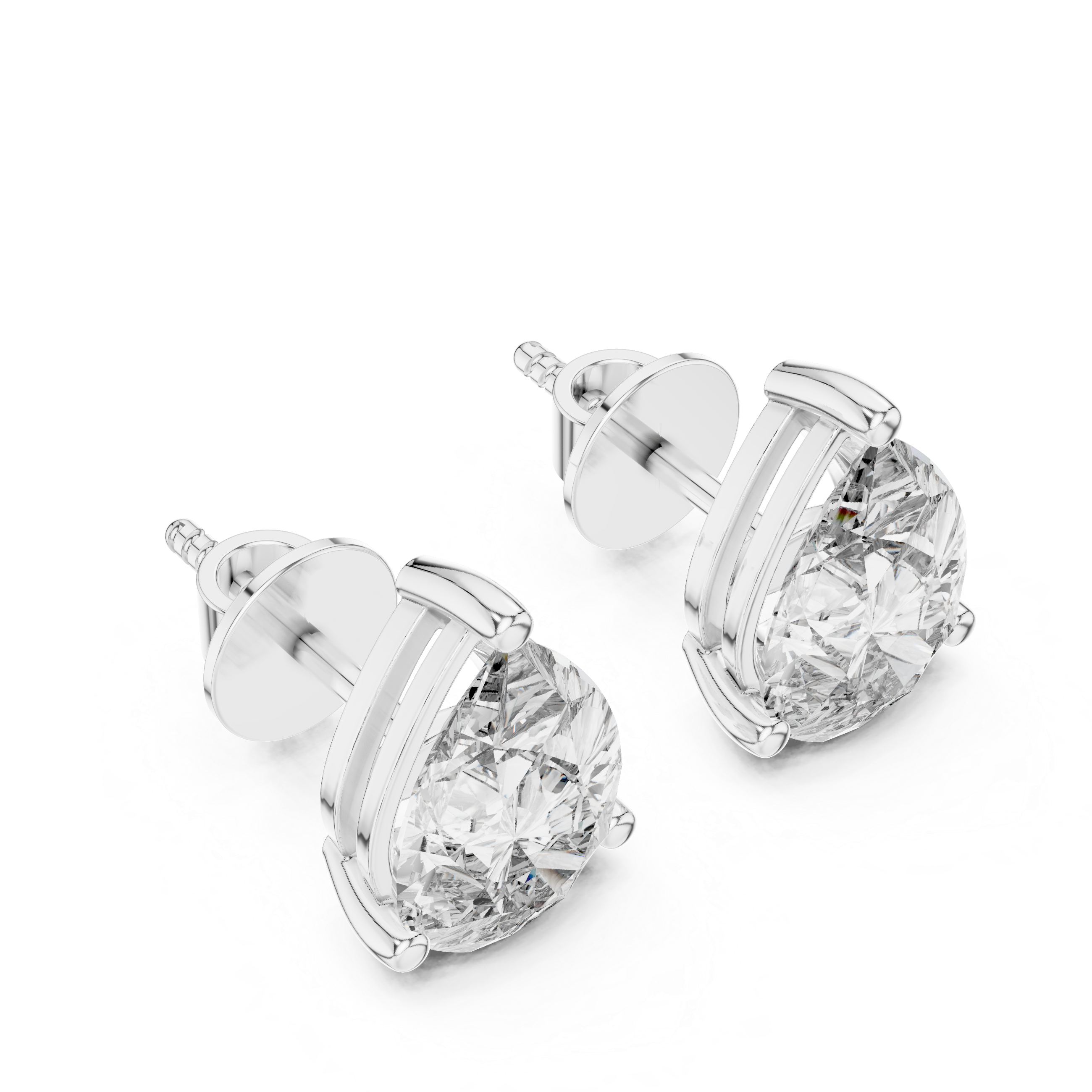 Pear Shape Diamond Stud Earrings