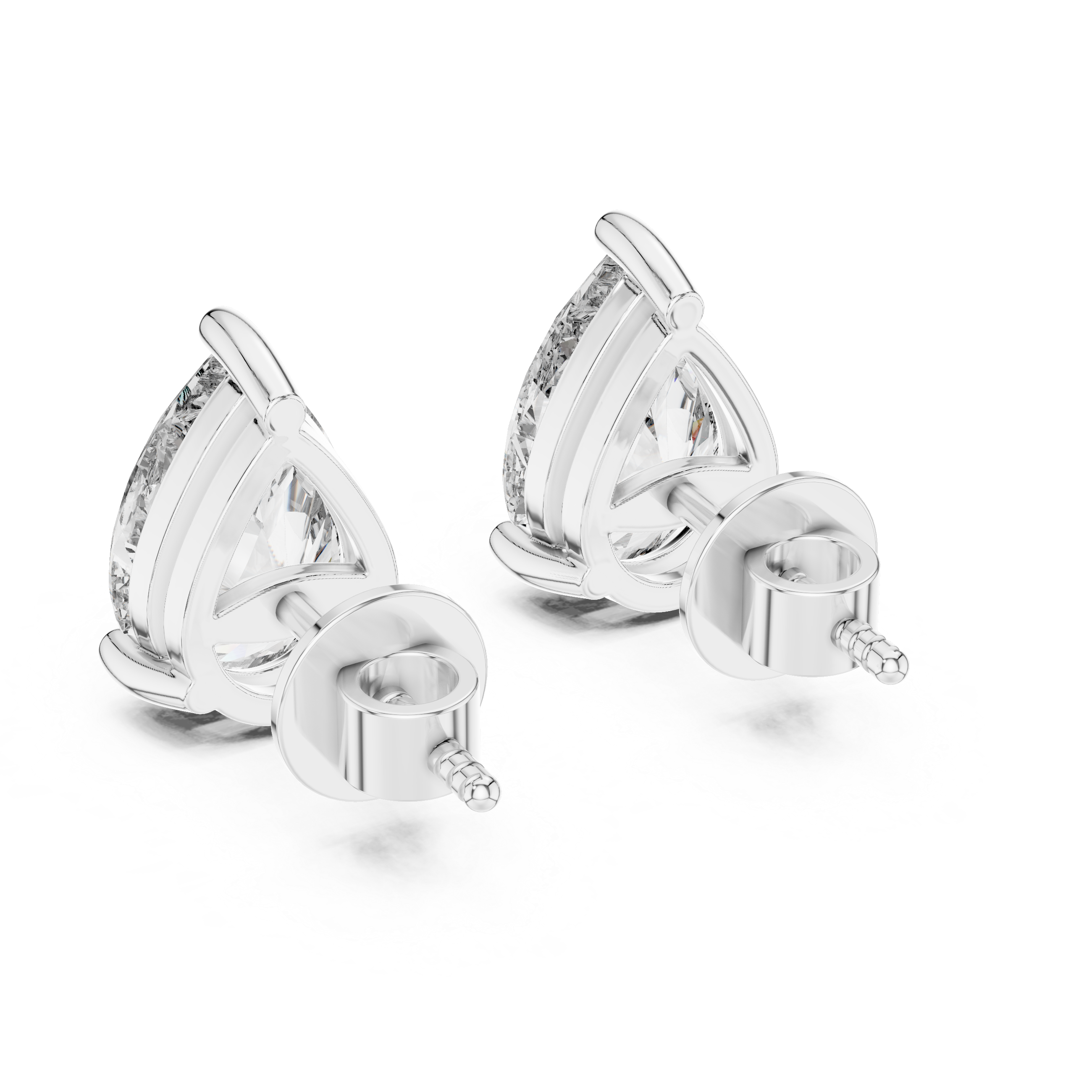 Pear Shape Diamond Stud Earrings