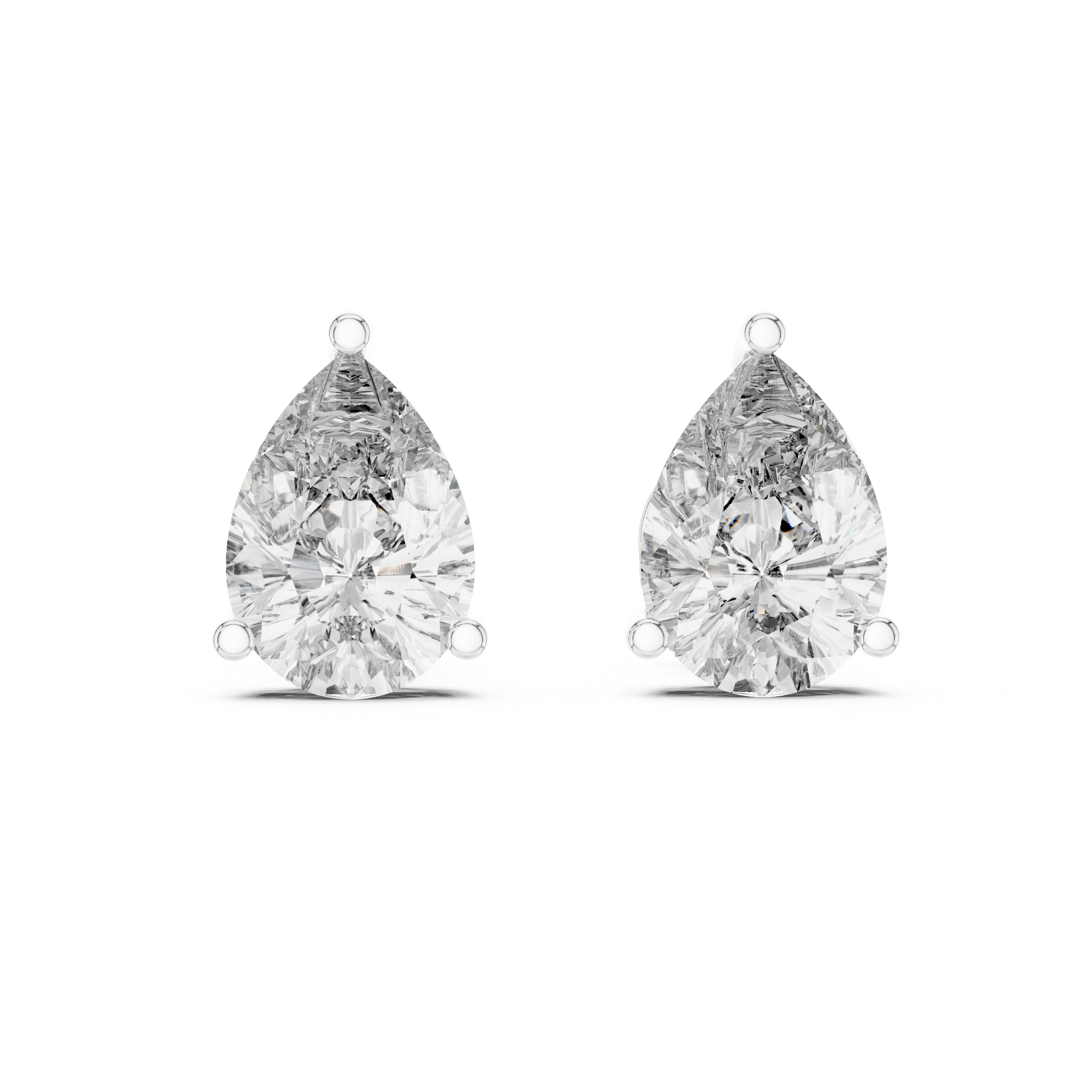 Pear Shape Diamond Stud Earrings