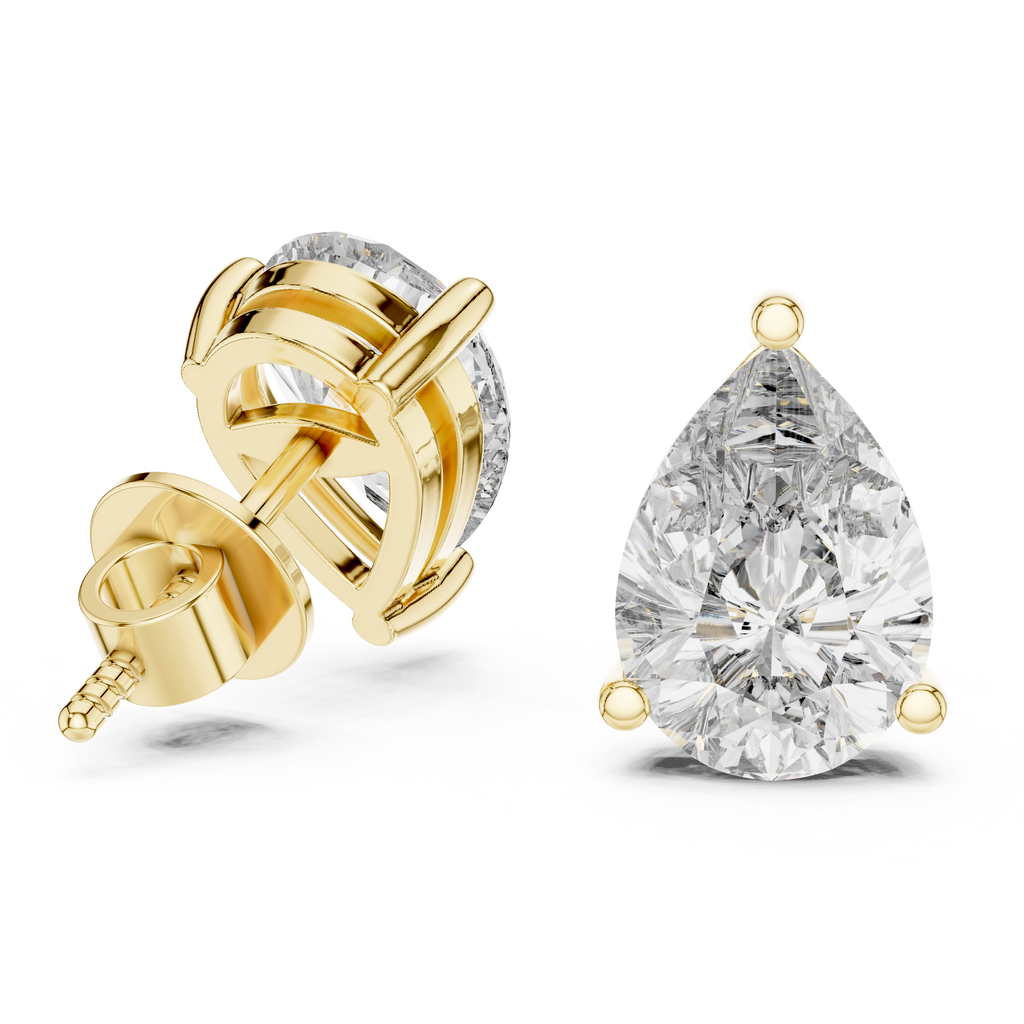 Pear Shape Diamond Stud Earrings