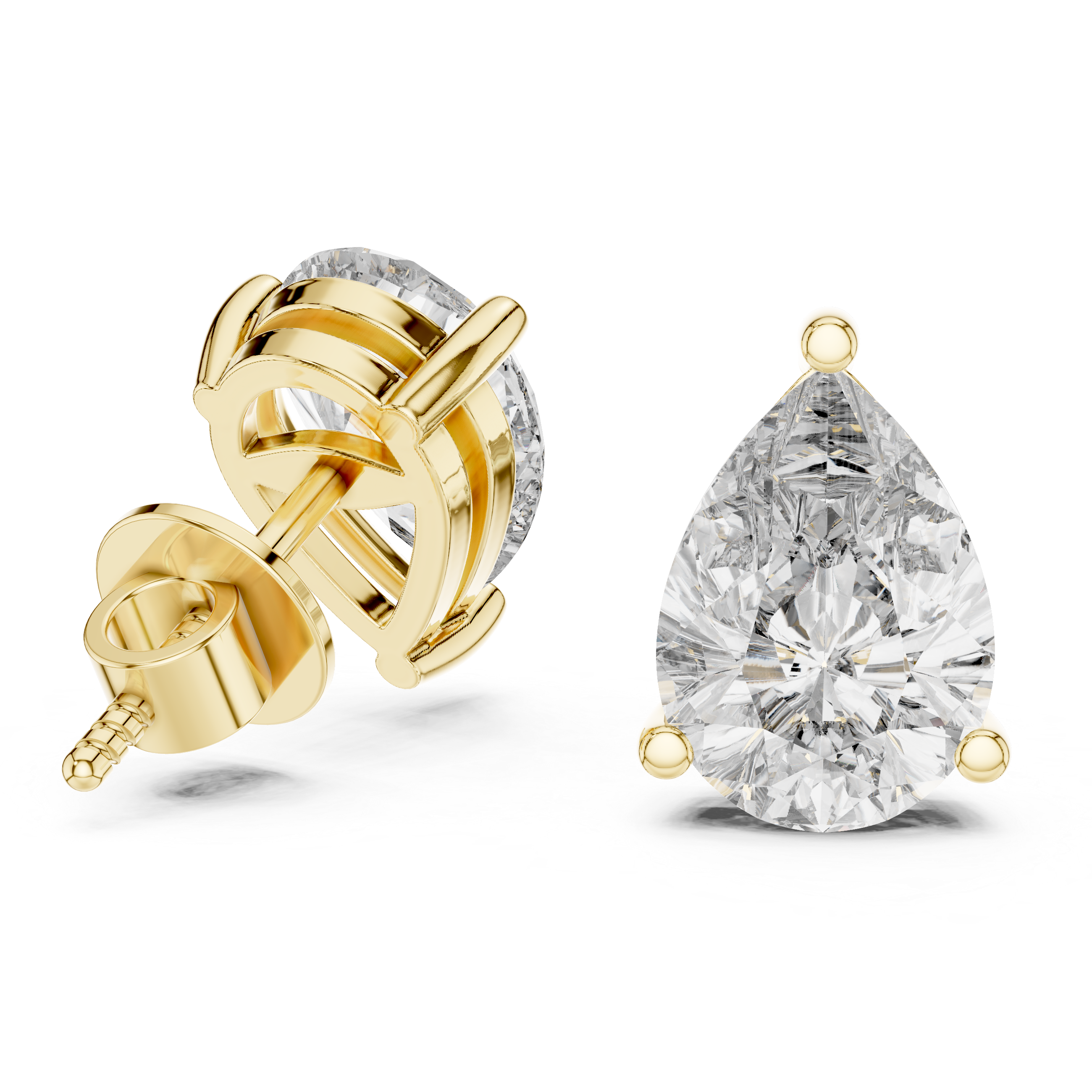 Pear Shape Diamond Stud Earrings