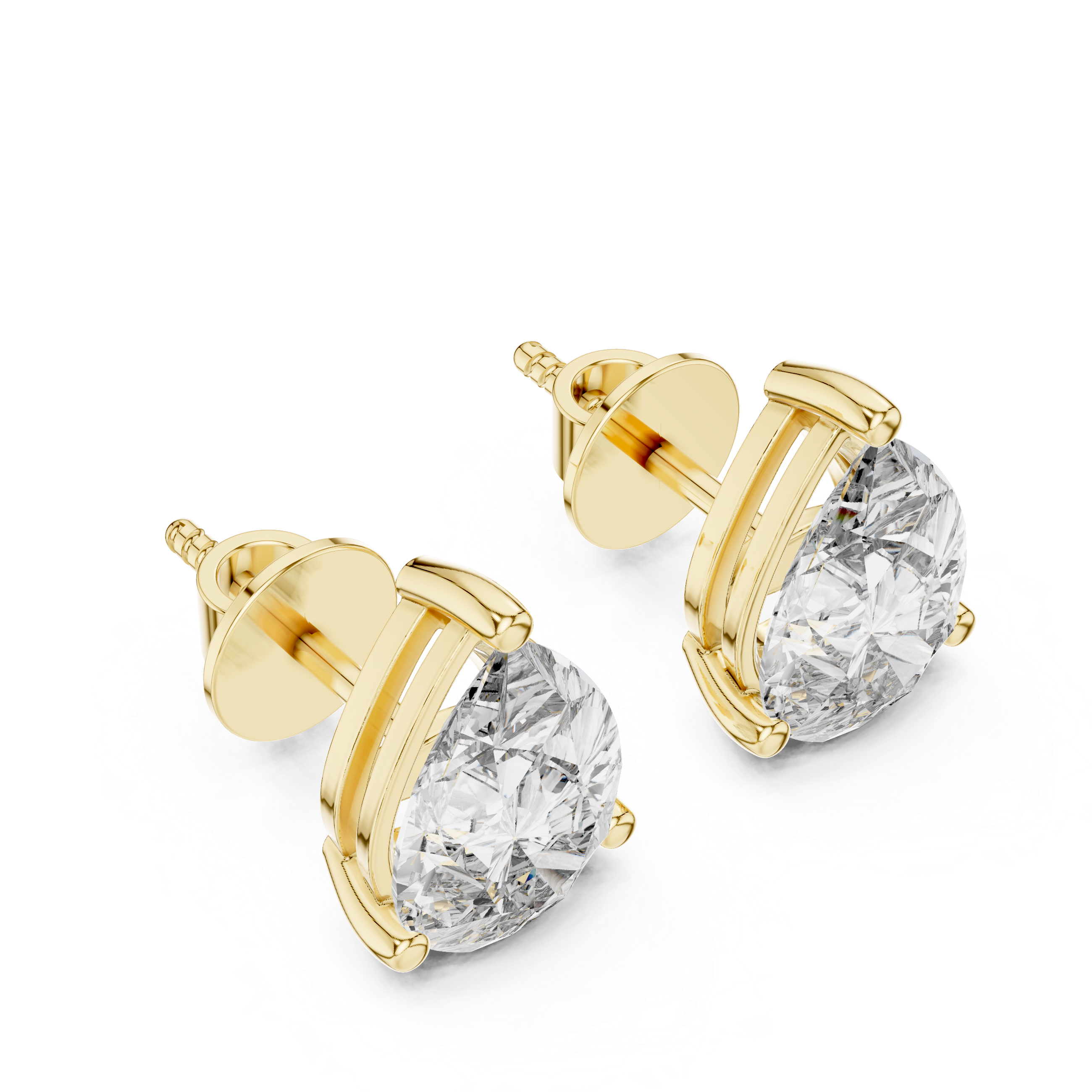 Pear Shape Diamond Stud Earrings