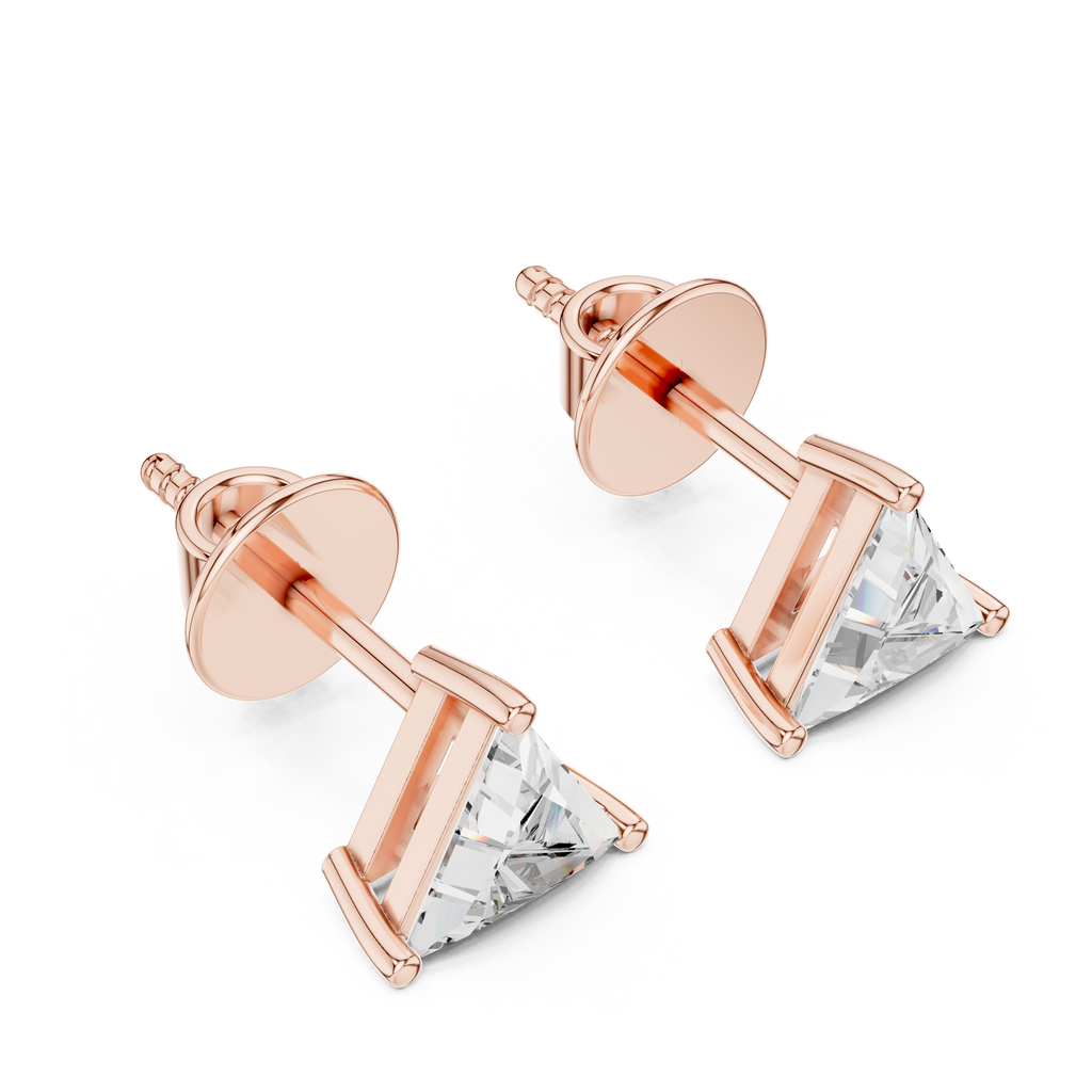 Triangle Diamond Stud Earrings