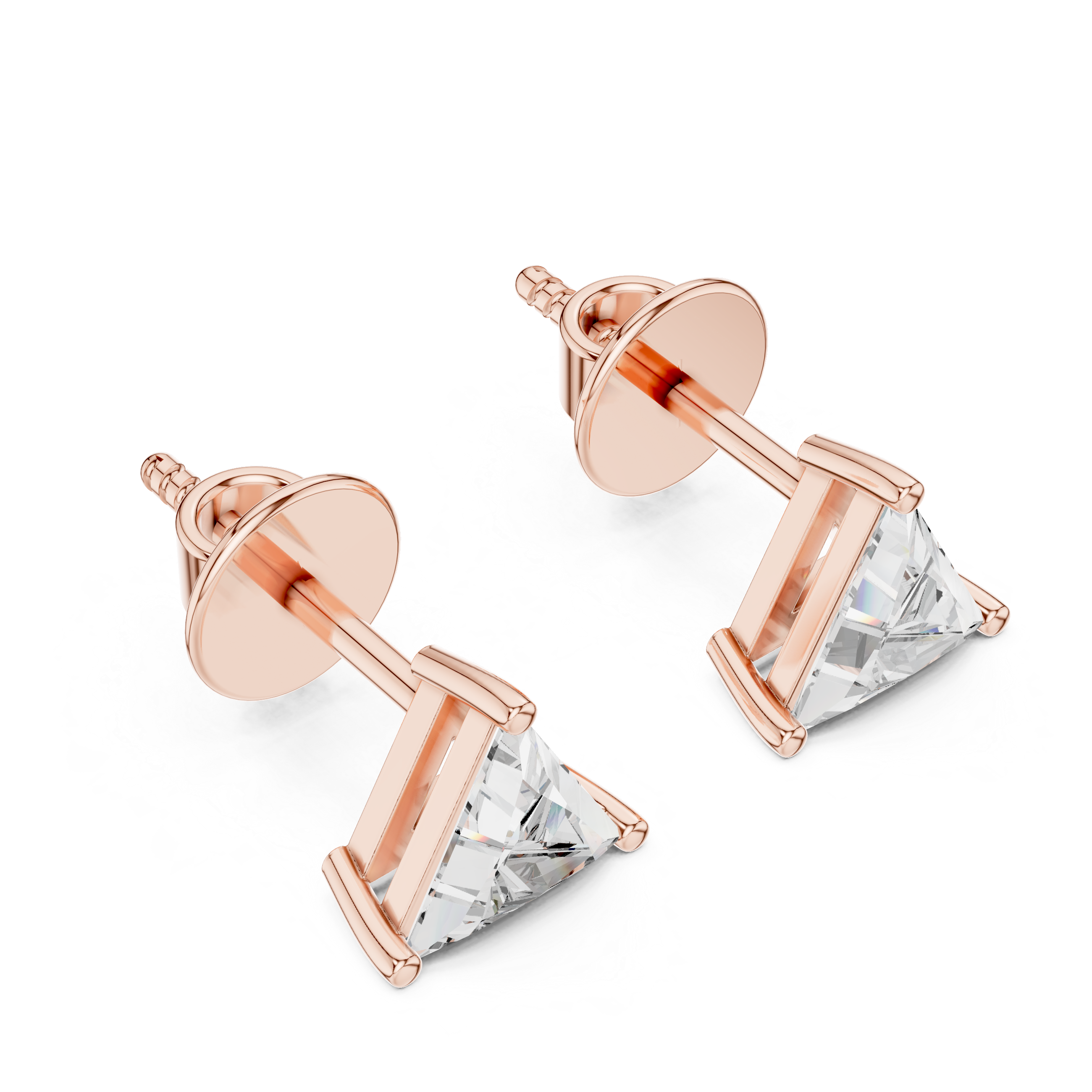 1Triangle Diamond Stud Earrings