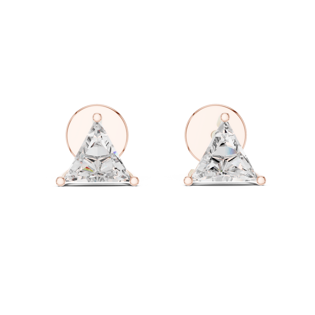 1Triangle Diamond Stud Earrings
