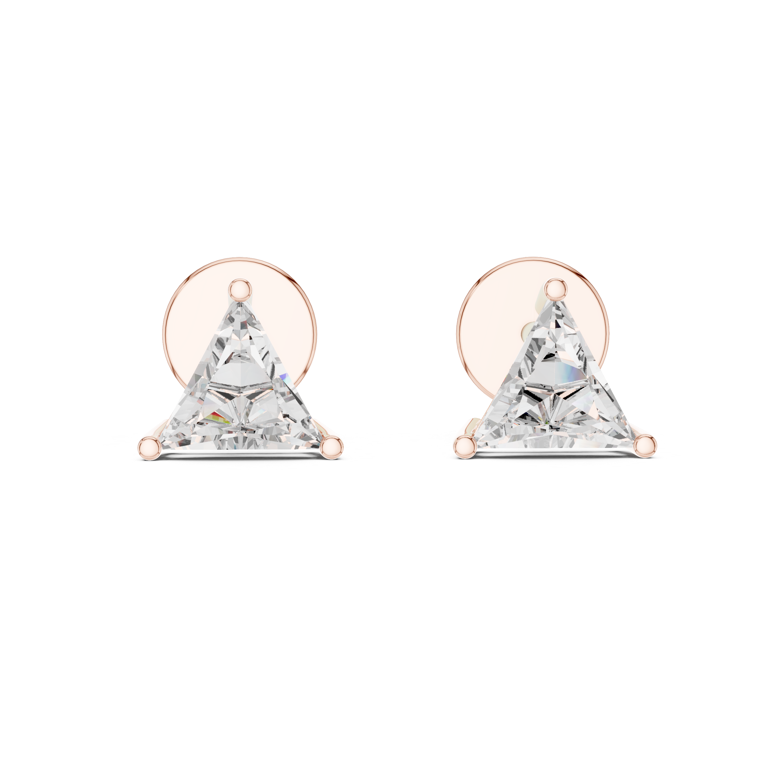 1Triangle Diamond Stud Earrings
