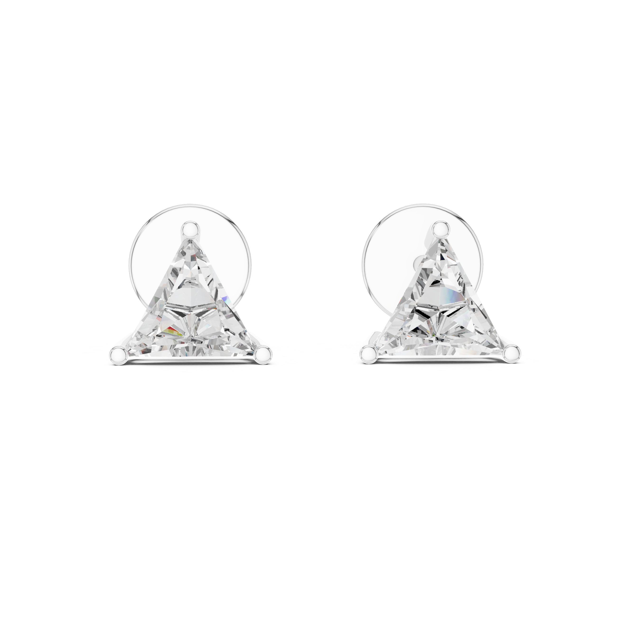 Triangle Diamond Stud Earrings