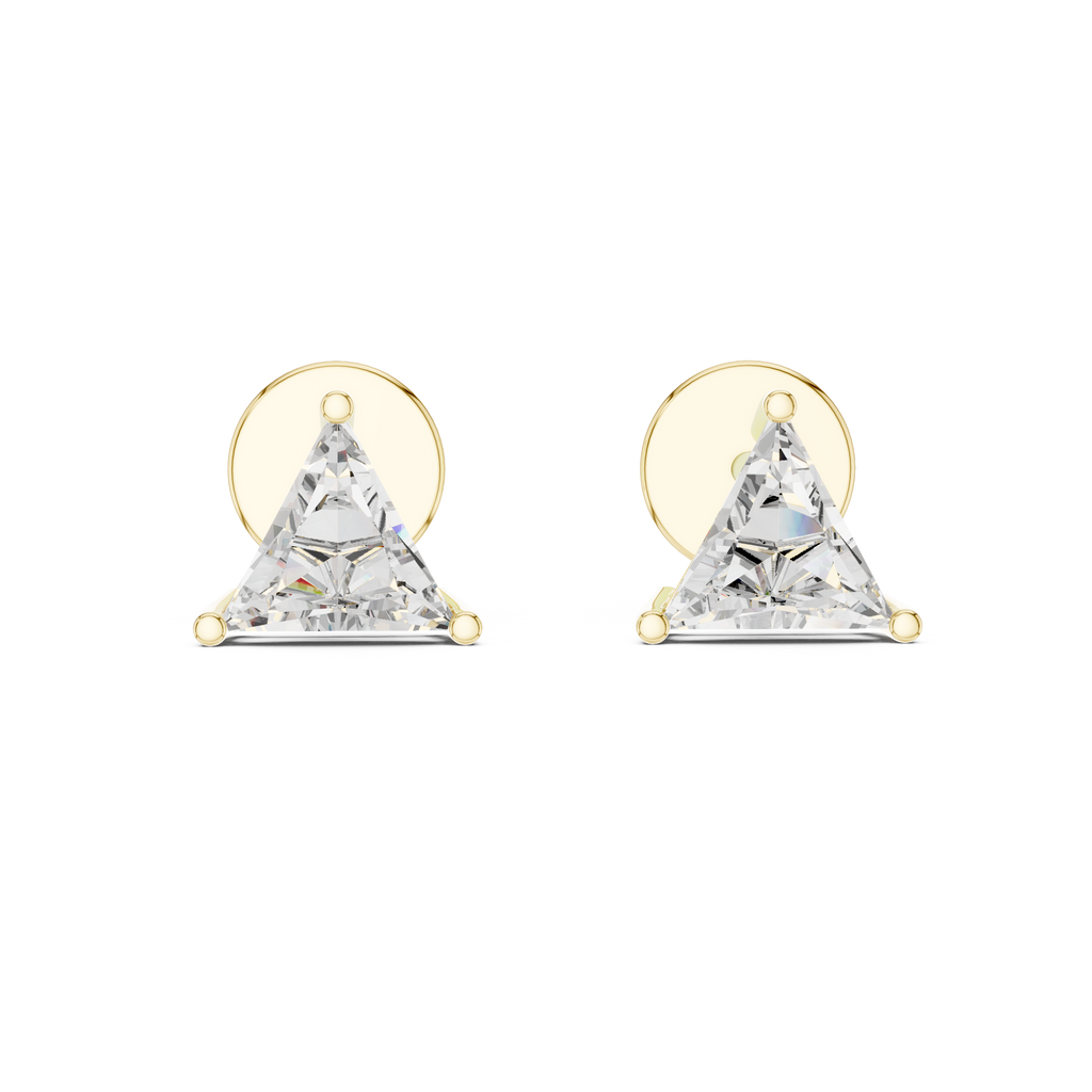 1Triangle Diamond Stud Earrings