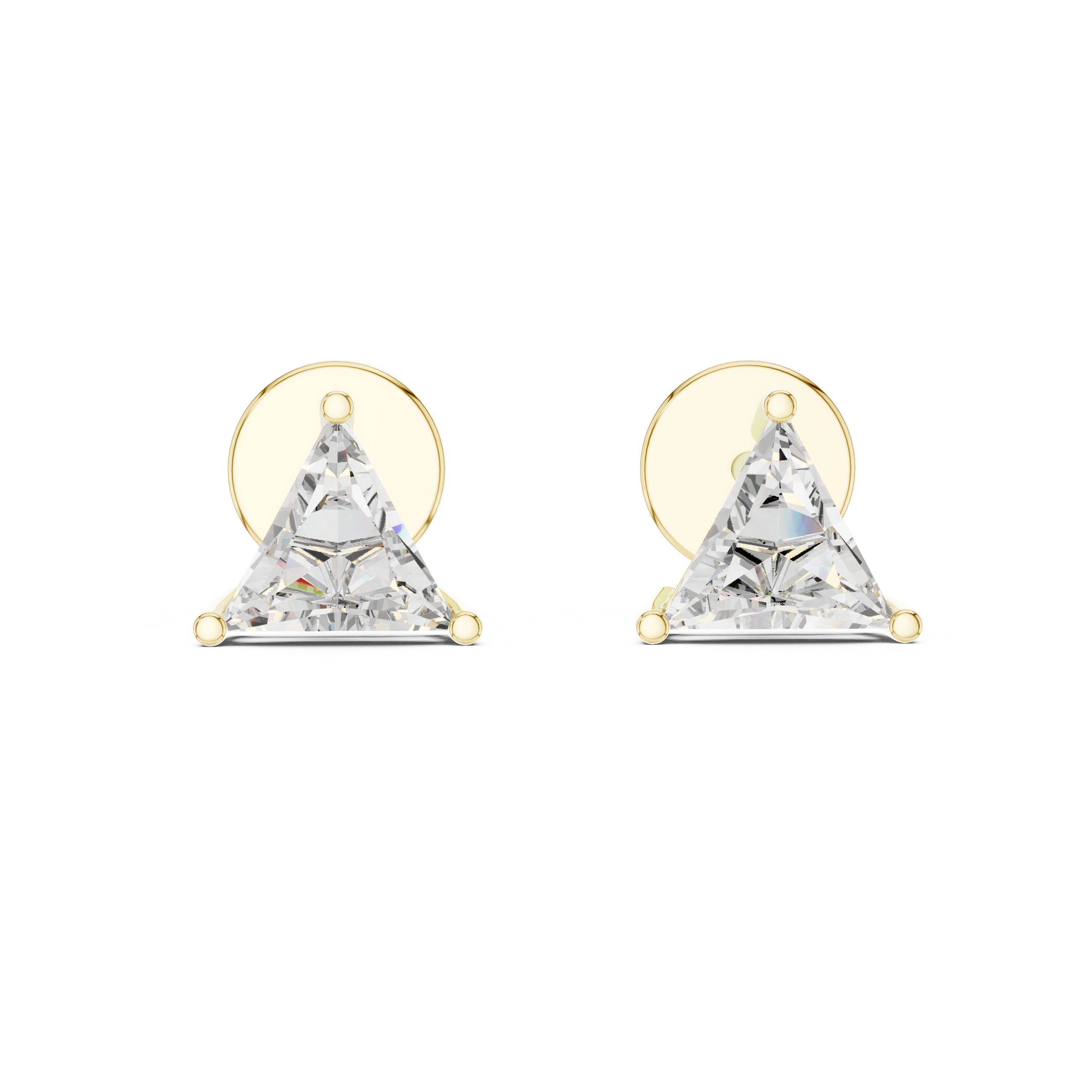 Triangle Diamond Stud Earrings