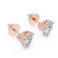 1Heart Shape Diamond Stud Earrings