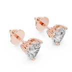 1Heart Shape Diamond Stud Earrings