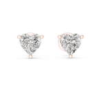 1Heart Shape Diamond Stud Earrings