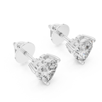 1Heart Shape Diamond Stud Earrings