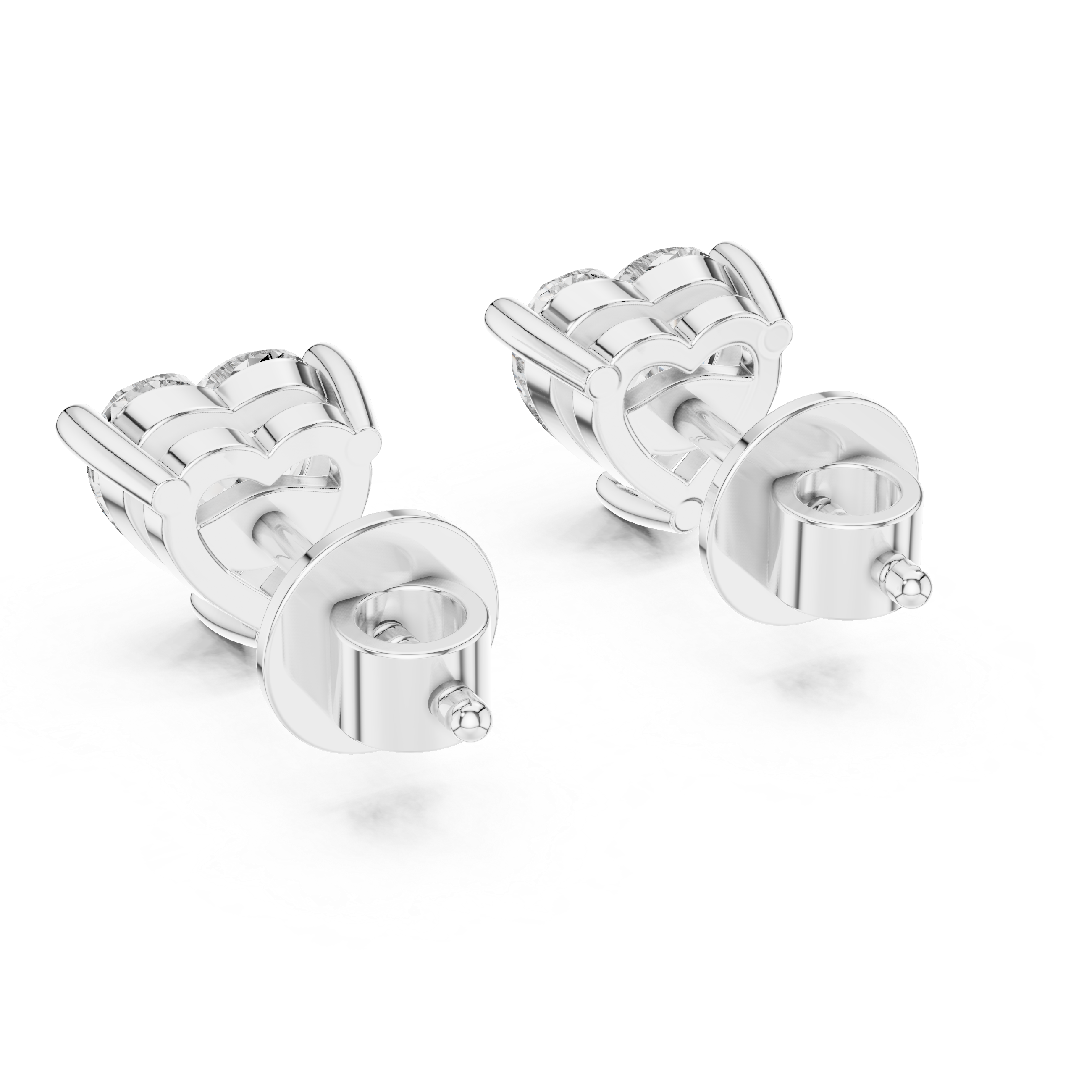 Heart Shape Diamond Stud Earrings