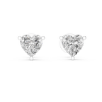 1Heart Shape Diamond Stud Earrings
