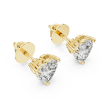 1Heart Shape Diamond Stud Earrings
