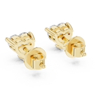 1Heart Shape Diamond Stud Earrings
