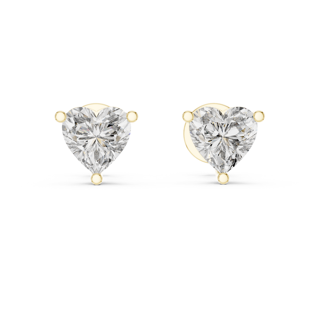 1Heart Shape Diamond Stud Earrings