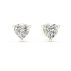 1Heart Shape Diamond Stud Earrings