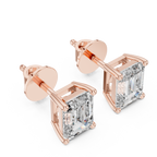 1Emerald Cut Diamond Stud Earrings