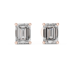 1Emerald Cut Diamond Stud Earrings