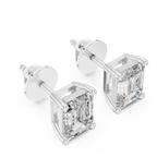 1Emerald Cut Diamond Stud Earrings