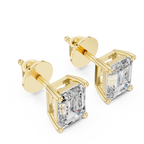 1Emerald Cut Diamond Stud Earrings