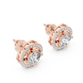 Round Diamond Halo Stud Earrings