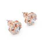 Round Diamond Halo Stud Earrings