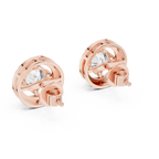 Round Diamond Halo Stud Earrings