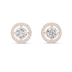Round Diamond Halo Stud Earrings