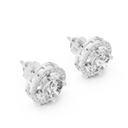 Round Diamond Halo Stud Earrings