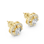 Round Diamond Halo Stud Earrings