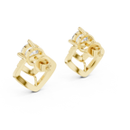 Geometric Diamond Halo Stud Earrings