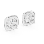 Round Diamond Double Halo Stud Earrings
