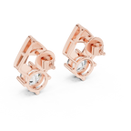 Round Diamond Geometric Stud Earrings