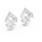 Round Diamond Geometric Stud Earrings