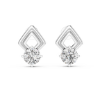 Round Diamond Geometric Stud Earrings
