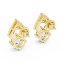 Round Diamond Geometric Stud Earrings
