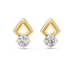 Round Diamond Geometric Stud Earrings