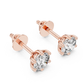 Round Diamond Six Prong Stud Earrings