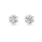 Round Diamond Six Prong Stud Earrings