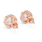 Round Diamonds Halo Stud Earrings